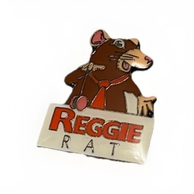 Vintage 90er Reggie Ratte Cartoon Pin Anstecker Metall Mini Sammler Geschenk