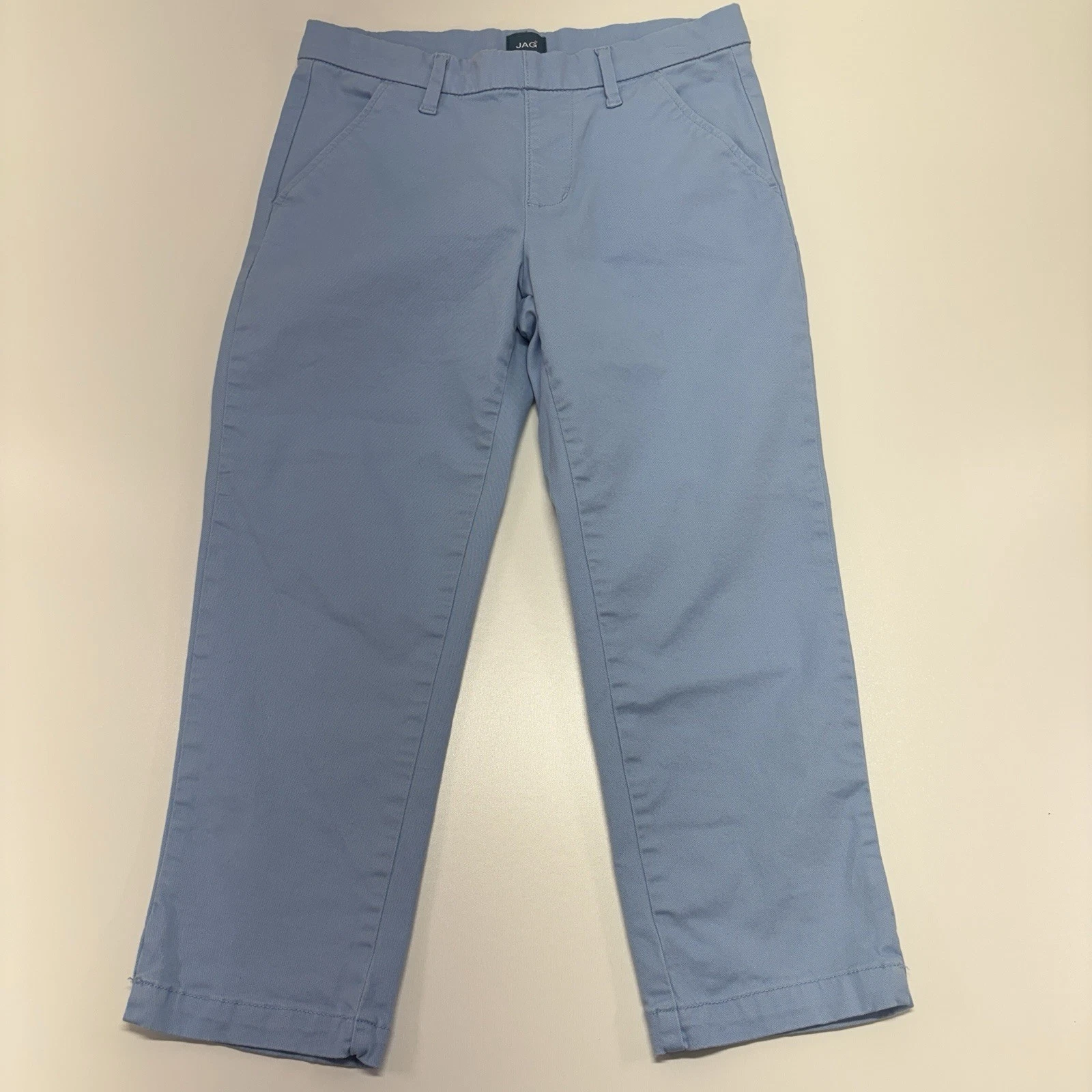 JAG Maddie Capri Pants 4P Simply Blue Stretch Cotton Crop Preppy Coastal