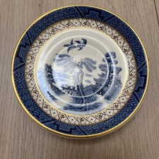 BOOTHS Real Old Willow Blue 2 Saucers /Mint Condition/gold Paint