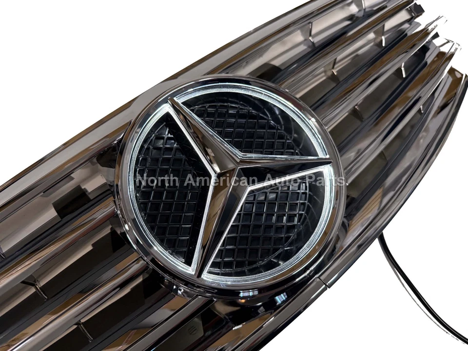 E55 grille E-Class All Chrome Illuminated Star E320 E500 2003 2004 2005 2006 LED - Image 4 of 4