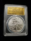 2016 (W) $1 Silver Eagle First Day West Point Strike Gold Foil Label MS70 PCGS
