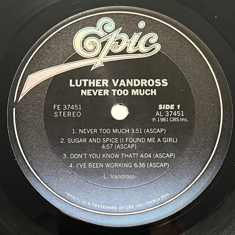 Funk / Soul Luther Vandross - Never Too Much Epic - Image 3 of 4