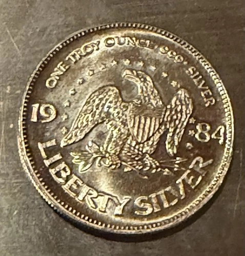 1984 LIBERTY Eagle A-Mark 1oz 999 FINE Silver round