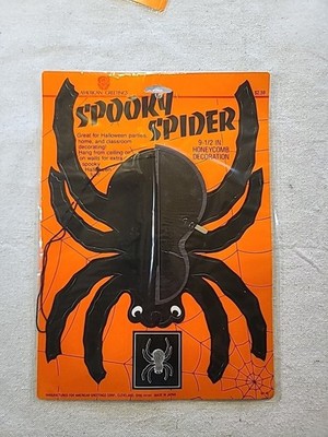 NOS Vintage Halloween Honeycomb Spider 9.5'' American Greetings Japan