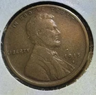 1915-S Lincoln Wheat Cent Penny Fine Better Early San Francisco Issue
