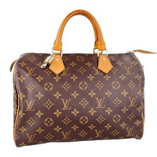 Borsa a mano Louis Vuitton Monogram Speedy 30 in pelle tessuto marrone 4191