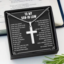 Mother To My Son-in-law Cross  Necklace For Son-in-law Birthday Wedding Gift