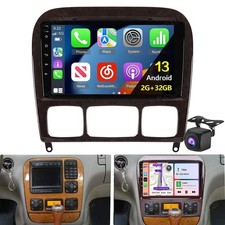 Android 14 Carplay Car Stereo Radio GPS 32GB For Mercedes-Benz S-Class W220 +CAM