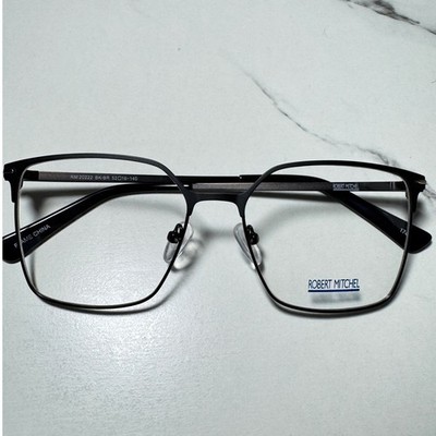 New Robert Mitchel RM 20222 Black Bronze Square Frames 52-16-140 Mens Womens