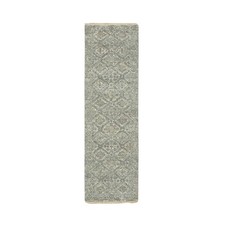 2'4"x8' Nickel Gray Hand Knotted Broken Garden Design Pure Wool Runner Rug 75756