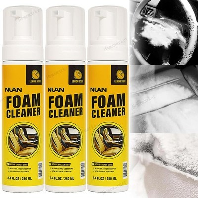 1-3PC Multifunctional Car Foam Cleaner, 250ML for Cars Steering Wheel, Interiors