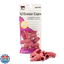 Charles Leonard Pencil Eraser Caps, Pink, 12-Pack 80799