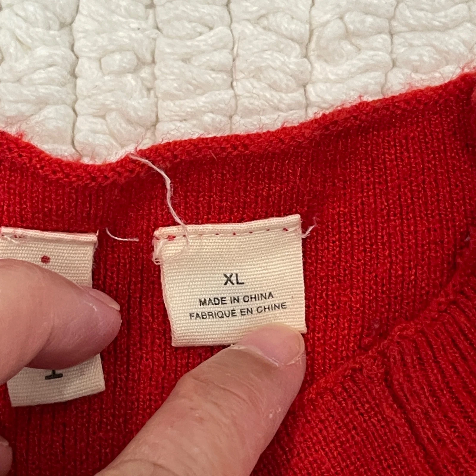 Anthropologie Maglione Falena Vestito Maglia Taglia XL Rosso Manica a Campana Pullover San Valentino