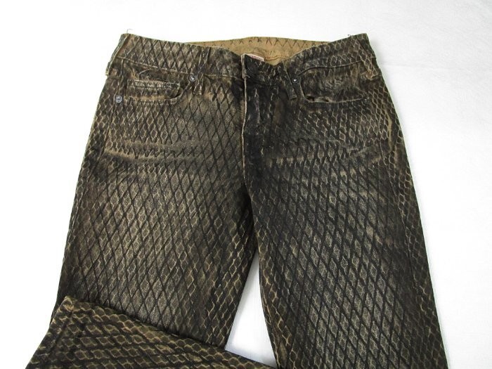True Religion Halle Coated Snake Print Skinny Jeans Size 27 thumbnail 2