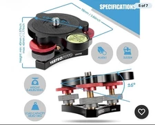 【Upgraded】 Tripod Leveling Base : Bigger Bubble Level w/Crosshair, Fine Level...