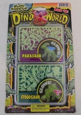 JA-RU ~ Dino World Glow Fossils ~ Parasaur & Stegosaur ~ Build It ! ~ NEW