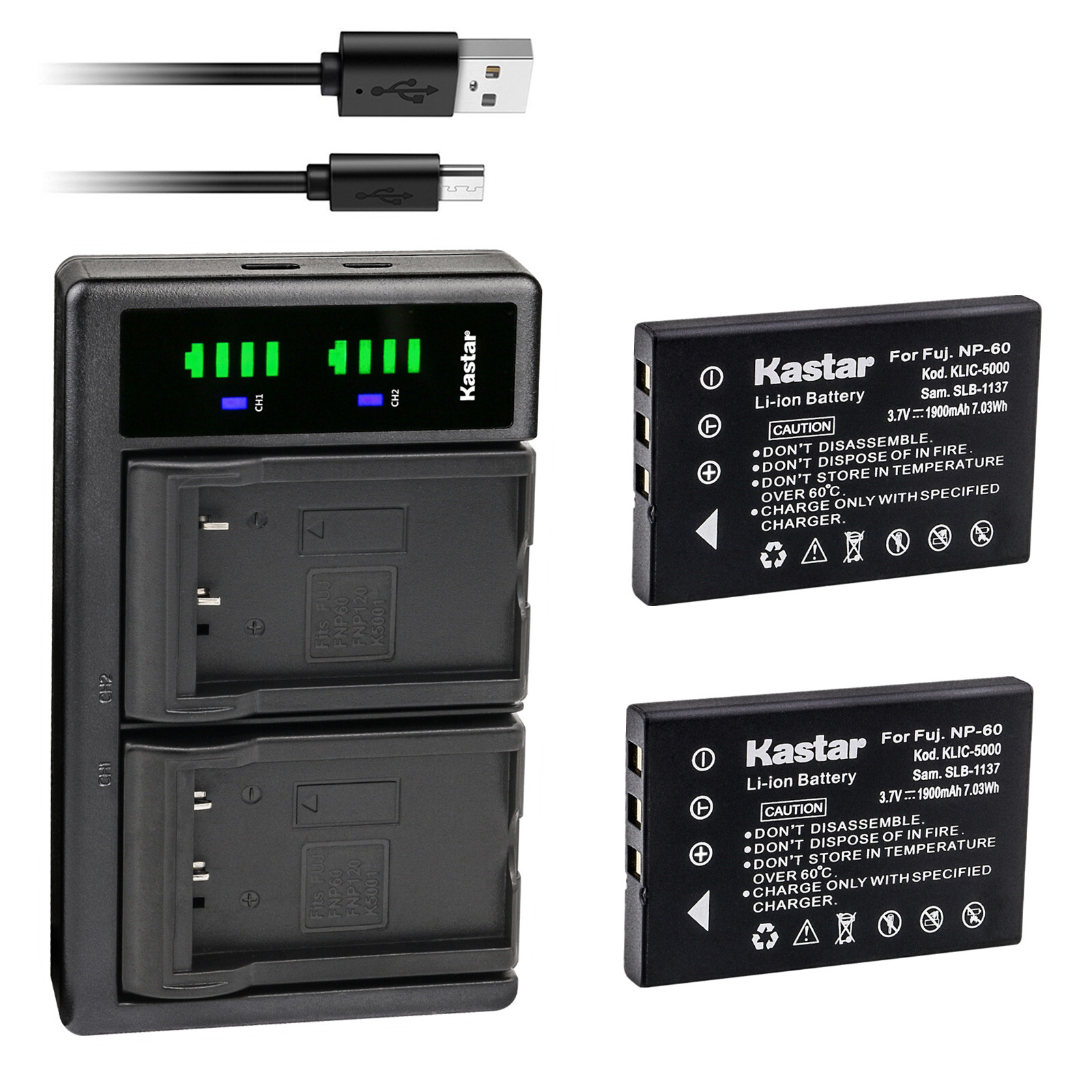 Kastar Battery LTD2 Charger for Vivitar DVR-7300X Vivicam 39