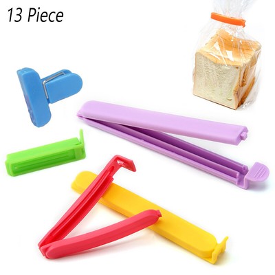 13 Pc Sealing Chip Clips for Fresh Food Kitchen Storage Bags Organization Set i