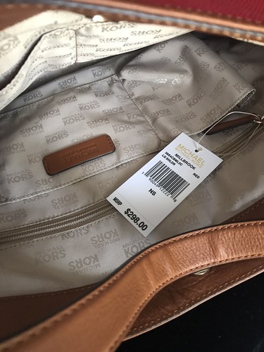 Bolso de Mano Michael Kors Millbrook Grande Cuero Lona Rojo Nuevo con Etiquetas $298 - Imagen 3 de 11