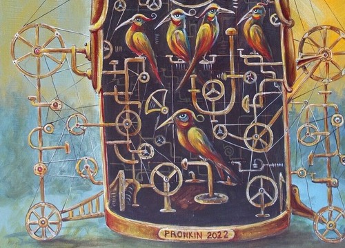 ORIGINAL Oil Painting canvas modern CONTEMPORARY steampunk Art by Pronkin 2022 - Picture 5 of 10