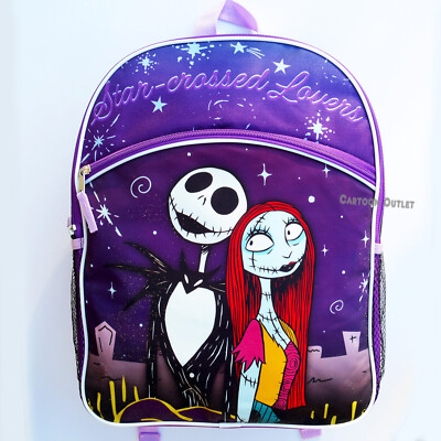 Disney Jack Skellington Sally Large Backpack 16'' Nightmare Before Christmas