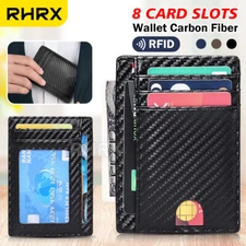 Mens RFID Block Slim Wallet Credit Card ID Holder Minimalist Front Pocket Wallet