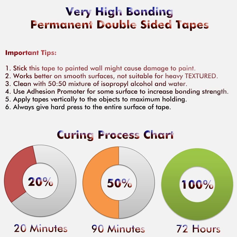 LLPT Double Sided Tape Heavy Duty Mounting 51MM*5.5M 50MM X 5.5M eBay