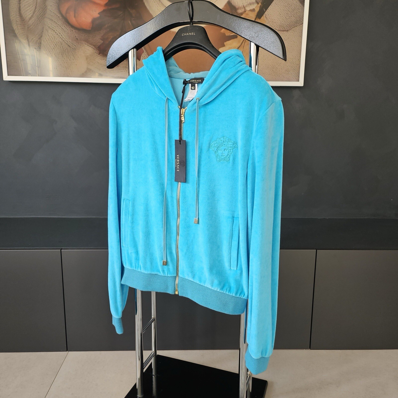 RRP£750 Versace Mainline Ladies Velvet Tracksuit Size 40 New With Tags image 3
