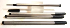 4 Terzetti BLACK Medium Rollerball refills-Fit Mont Blanc Capped Rollerball pens