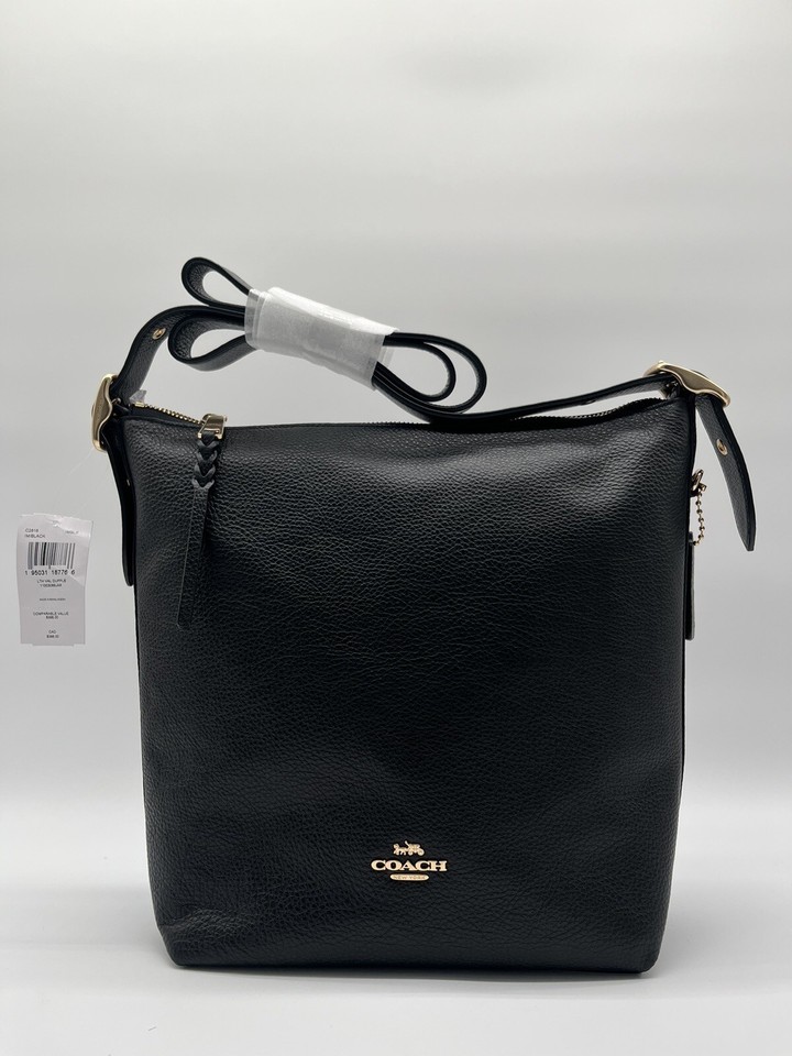 NWT Coach C2818 Women's Val Duffle Leather Shoulder Bag Black