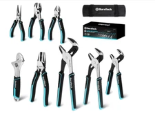 DURATECH 8-Piece Pliers Set Premium Cr-V/Cr-Ni Construction with Rolling Pouch