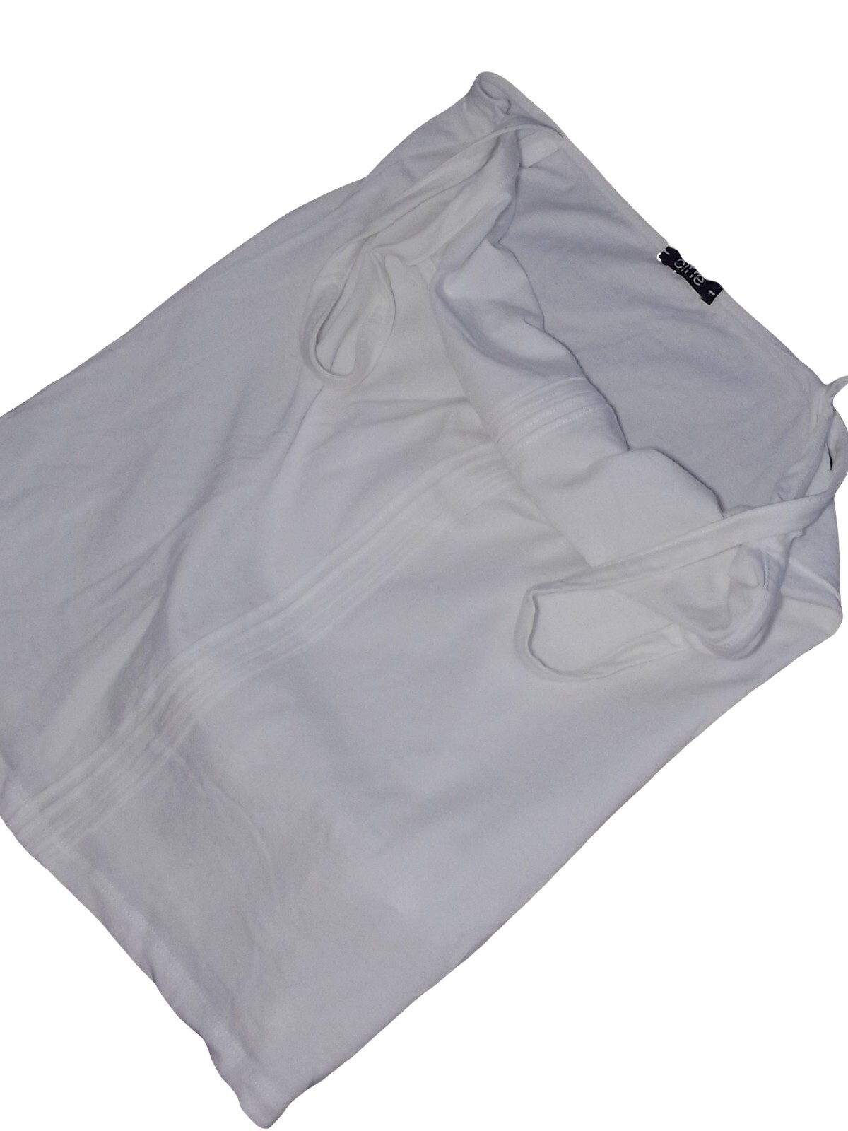 Top donna Oltre Medium M bianco elasticizzato scollo quadrato cotone canotta image 3