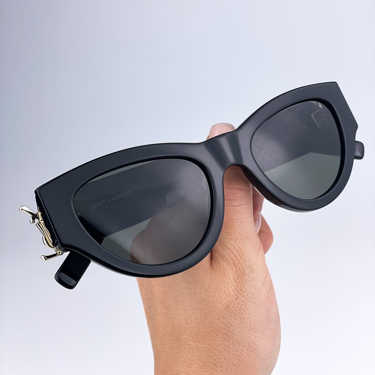 Saint Laurent Women AUTHENTIC Sunglasses Black Grey Cat Eye  display picture 3
