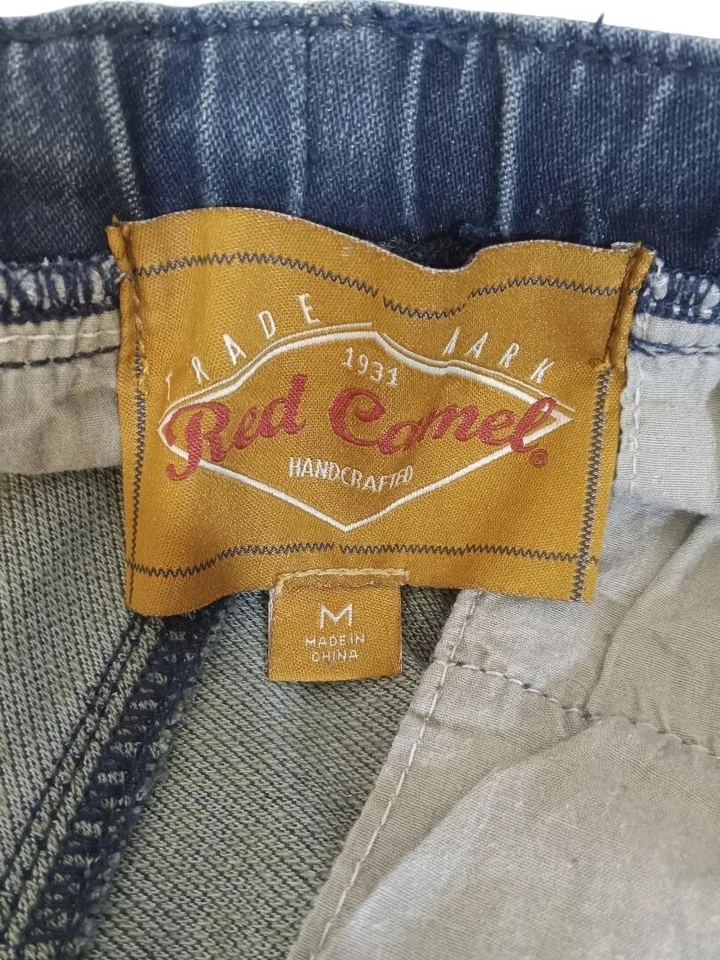 Pantalones de chándal rojos camel para hombre talla M Jean cintura elástica piernas cordón 40x30x16 Foto 4 de 4