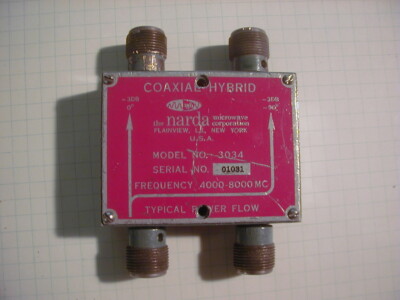 Narda 3034 Quadrature -3 dB Hybrid Junction, 4-8 GHz, Good for Circ Pol