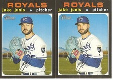 2 CARD 2020 TOPPS HERITAGE JAKE JUNIS BASEBALL CARD LOT #342