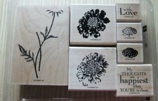 Stampin Up Rubber Wood Stamp Set Field Flowers
