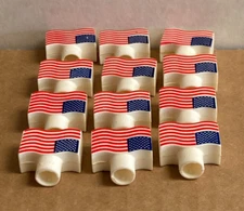 12 Vintage Molded Plastic String Light Covers American Flags Patriotic USA
