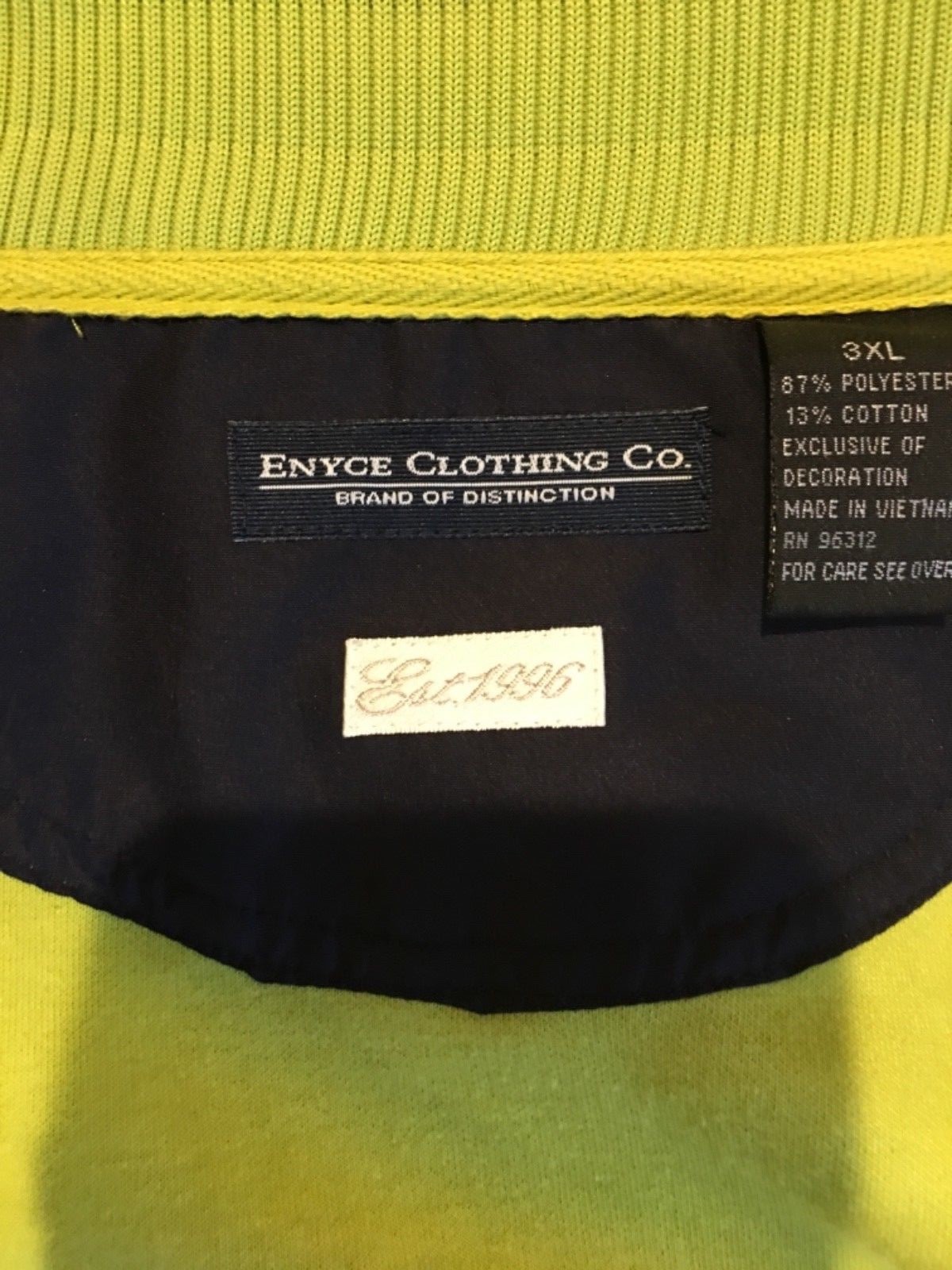 Men Vintage Enyce Clothing Co.Brand of Distinction Sweat Jacket SZ 3XL