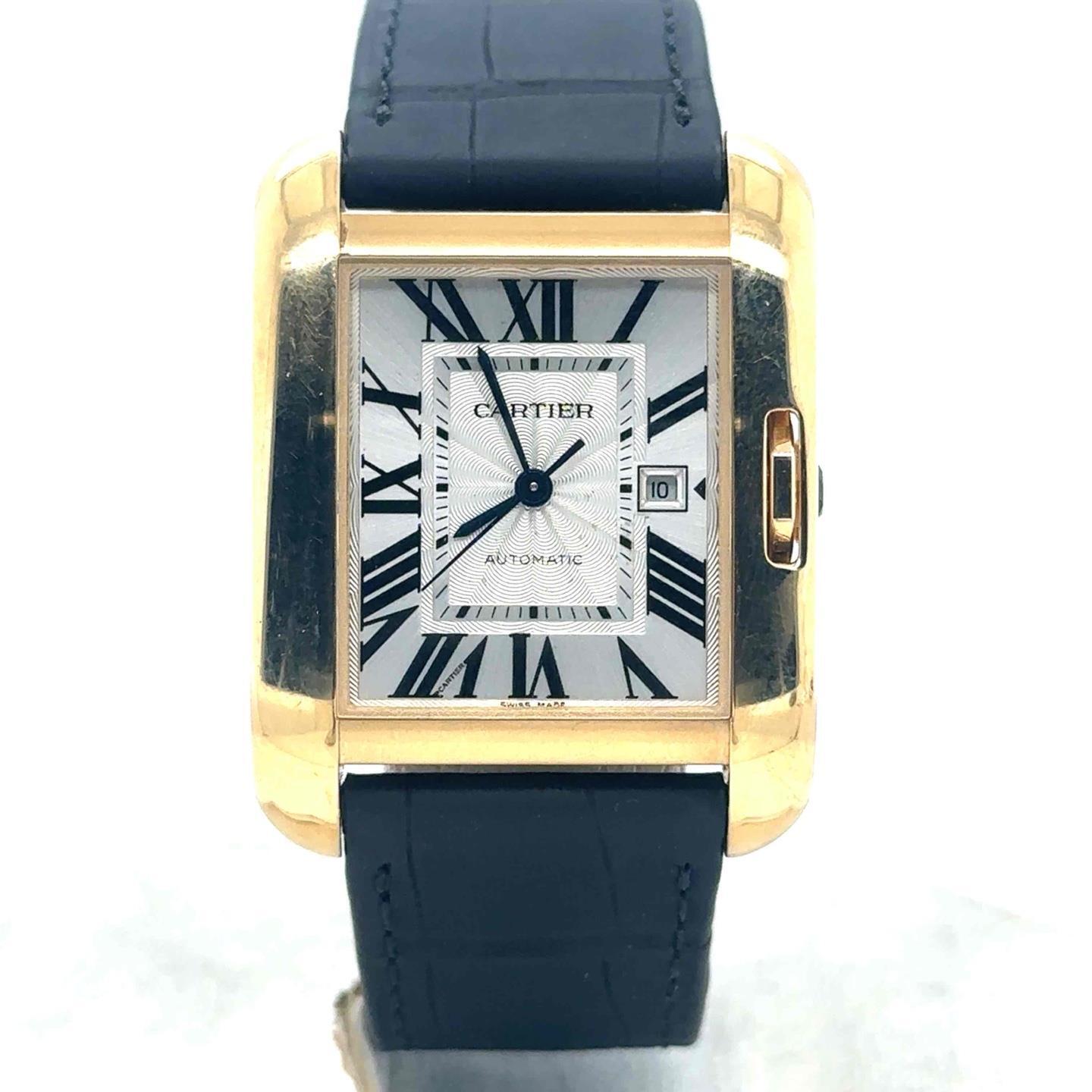 Cartier Tank Anglaise Large Model Automatic 18k Yellow Gold Men's Watch W5310032