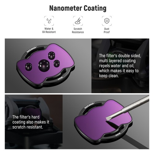 NEEWER Upgraded Snap On ND/CPL/UV Filter Set for DJI Avata Pro Mini FPV - Picture 8 of 8