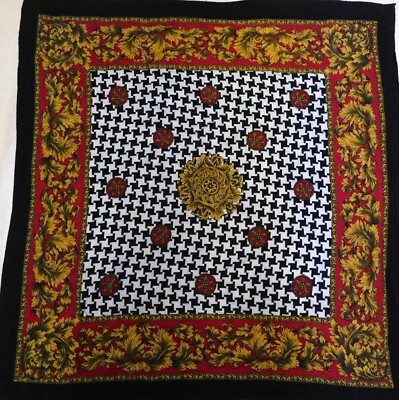 Foulard 100% Reine Seide Silk Soie Vintage Damen (843) 84cm X 88cm