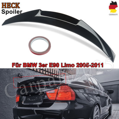 Heckspoiler Lippe SCHWARZ GLANZ für BMW 3er E90 Limo 2005-11 M4 Style Heckflügel