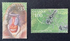 GUYANA WILD ANIMALS OF TROPICAL RAINFOREST STAMPS SET 2001 MNH INSECT WILDLIFE 1