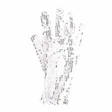 9" RIGHT HANDED SILVER SEQUIN GLOVE