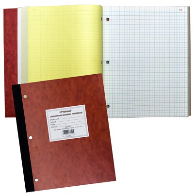 National Brand 43-649 Laboratory Research Notebook, 4 x 4 Quad Ruled, 9-1/4x 11''