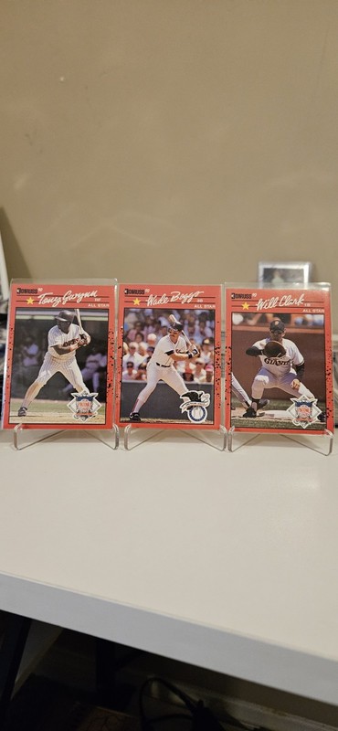 Donruss 1990 All Star Tony Gwynn Wade Boggs Will Clark ERROR cards missing DOT