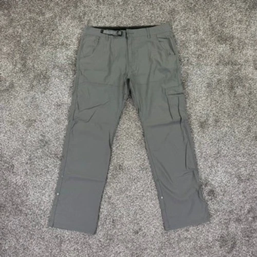 Prana Zion Relaxed Fit Cargo Pant Grey Men 36x32 Hiking Climbing Outdoor Stretch
