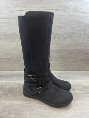 B.O.C. Braelyn Girls Black Riding Leather Boot Comfort Knee High Outdoor