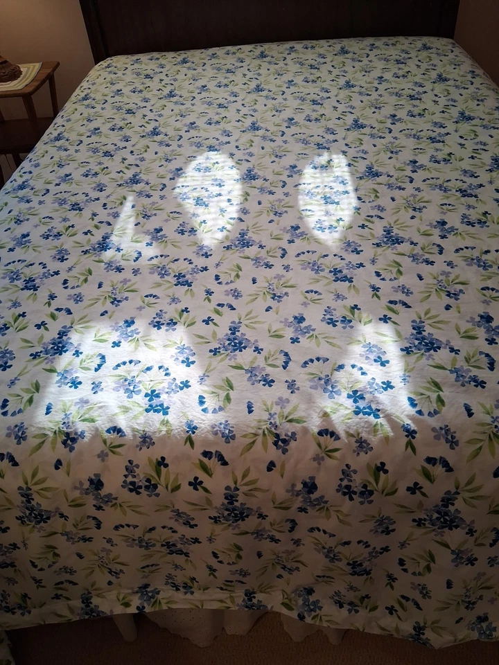 The COMPANY STORE Oversized KING 100% Cotton Blue Green FLORAL DUVET 2022 - Image 4 of 4